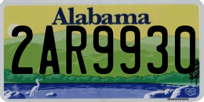 AL license plate 2AR9930