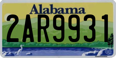 AL license plate 2AR9931