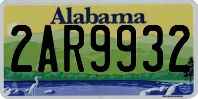 AL license plate 2AR9932
