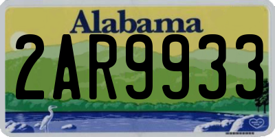 AL license plate 2AR9933