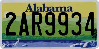 AL license plate 2AR9934