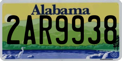 AL license plate 2AR9938