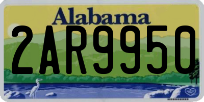 AL license plate 2AR9950