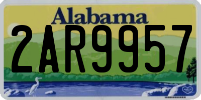 AL license plate 2AR9957