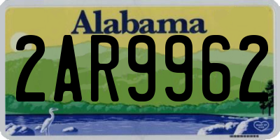 AL license plate 2AR9962