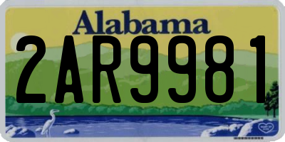 AL license plate 2AR9981