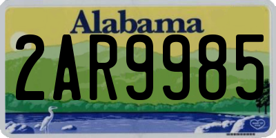 AL license plate 2AR9985
