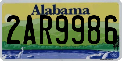 AL license plate 2AR9986