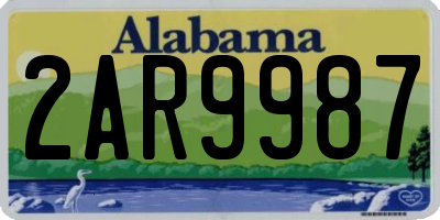 AL license plate 2AR9987