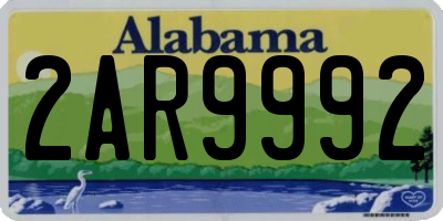 AL license plate 2AR9992