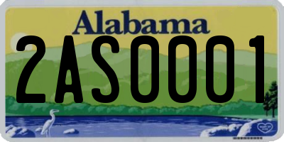 AL license plate 2AS0001
