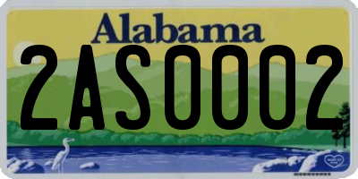 AL license plate 2AS0002