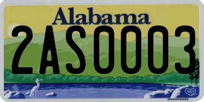 AL license plate 2AS0003