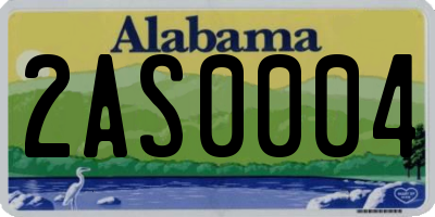 AL license plate 2AS0004