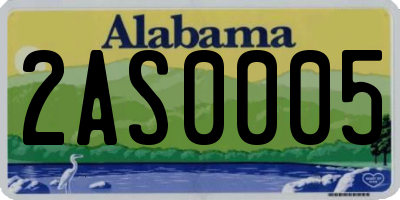 AL license plate 2AS0005