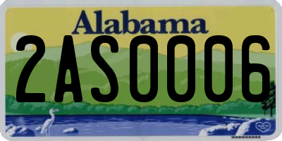 AL license plate 2AS0006