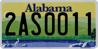 AL license plate 2AS0011