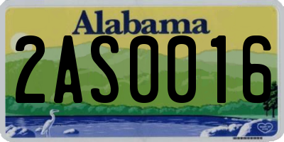 AL license plate 2AS0016