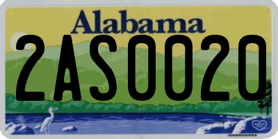 AL license plate 2AS0020