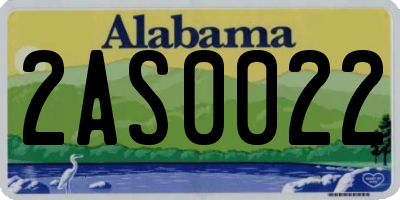 AL license plate 2AS0022