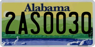 AL license plate 2AS0030
