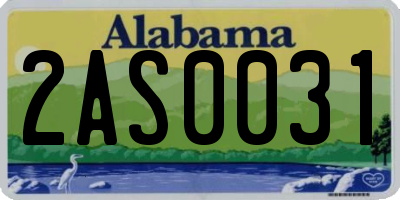AL license plate 2AS0031