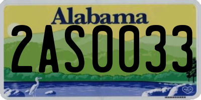 AL license plate 2AS0033