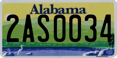 AL license plate 2AS0034