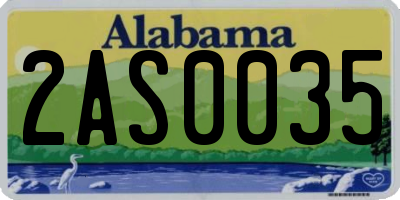 AL license plate 2AS0035