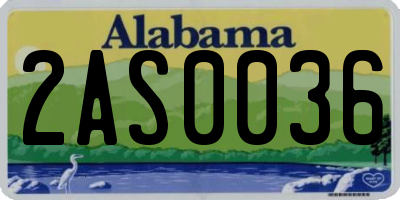 AL license plate 2AS0036