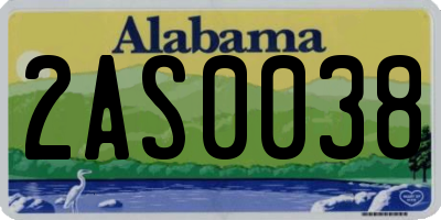 AL license plate 2AS0038