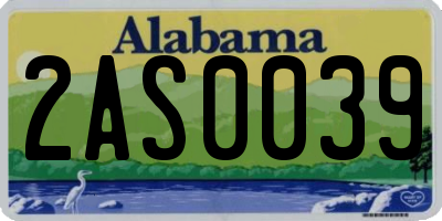 AL license plate 2AS0039