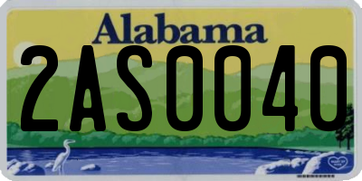AL license plate 2AS0040