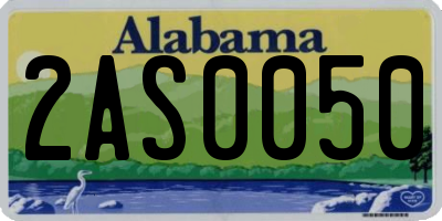 AL license plate 2AS0050