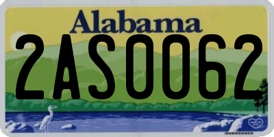AL license plate 2AS0062
