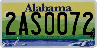 AL license plate 2AS0072
