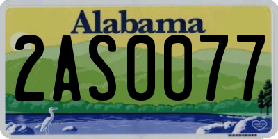 AL license plate 2AS0077