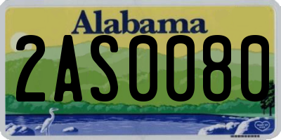 AL license plate 2AS0080