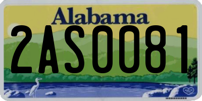 AL license plate 2AS0081