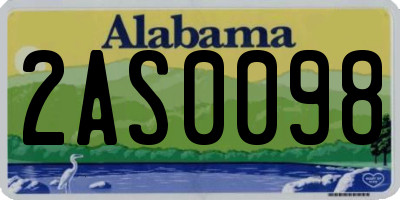 AL license plate 2AS0098
