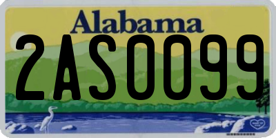AL license plate 2AS0099