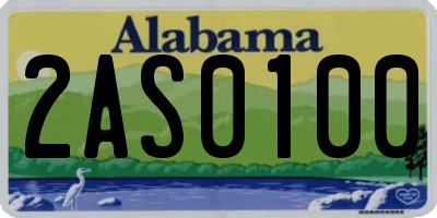AL license plate 2AS0100
