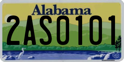AL license plate 2AS0101