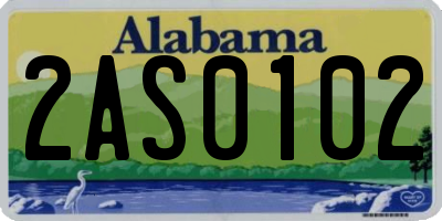 AL license plate 2AS0102