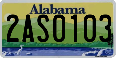 AL license plate 2AS0103