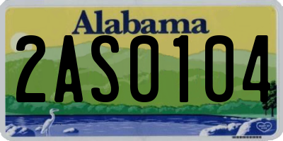 AL license plate 2AS0104