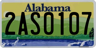 AL license plate 2AS0107