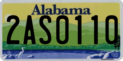 AL license plate 2AS0110