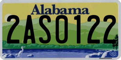 AL license plate 2AS0122
