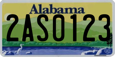 AL license plate 2AS0123